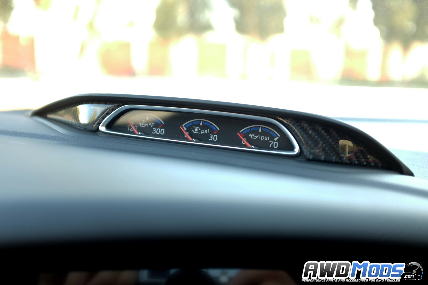 Tufskinz Peel & Stick Carbon Fiber Gauge Cluster Accent Kit for the Ford Focus RS / ST (2 Piece Kit)