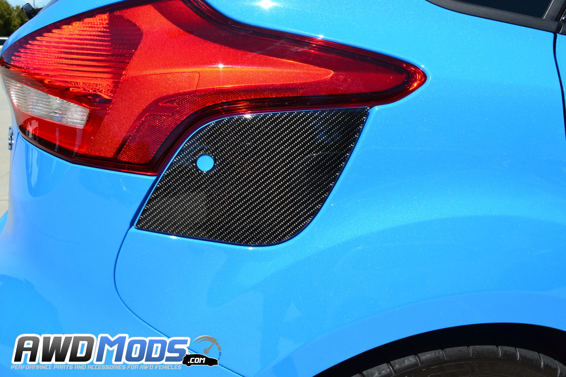 Tufskinz Peel & Stick Carbon Fiber Fuel Door Cover For The Ford Focus RS / ST