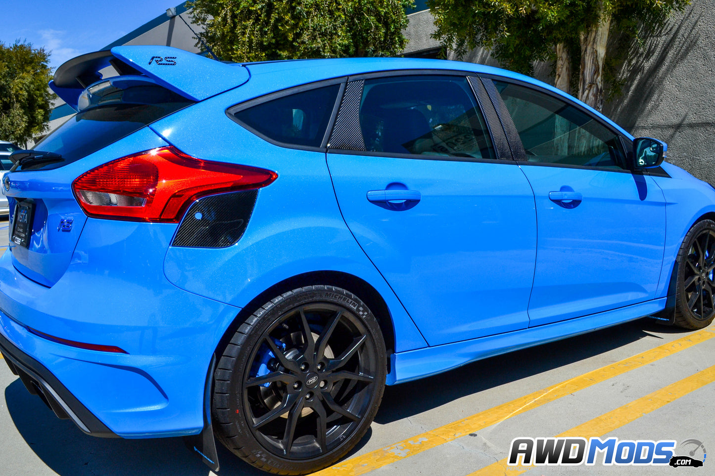 Tufskinz Peel & Stick Carbon Fiber B & C Pillar Accent Kit for the Ford Focus RS / ST (Set of 6)