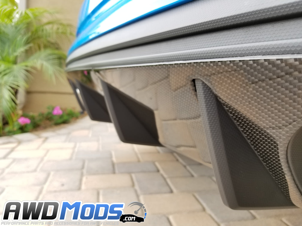 Tufskinz Peel & Stick Carbon Fiber Rear Diffuser Kit for the Ford Focus RS