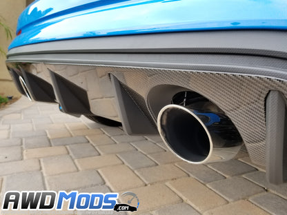 Tufskinz Peel & Stick Carbon Fiber Rear Diffuser Kit for the Ford Focus RS