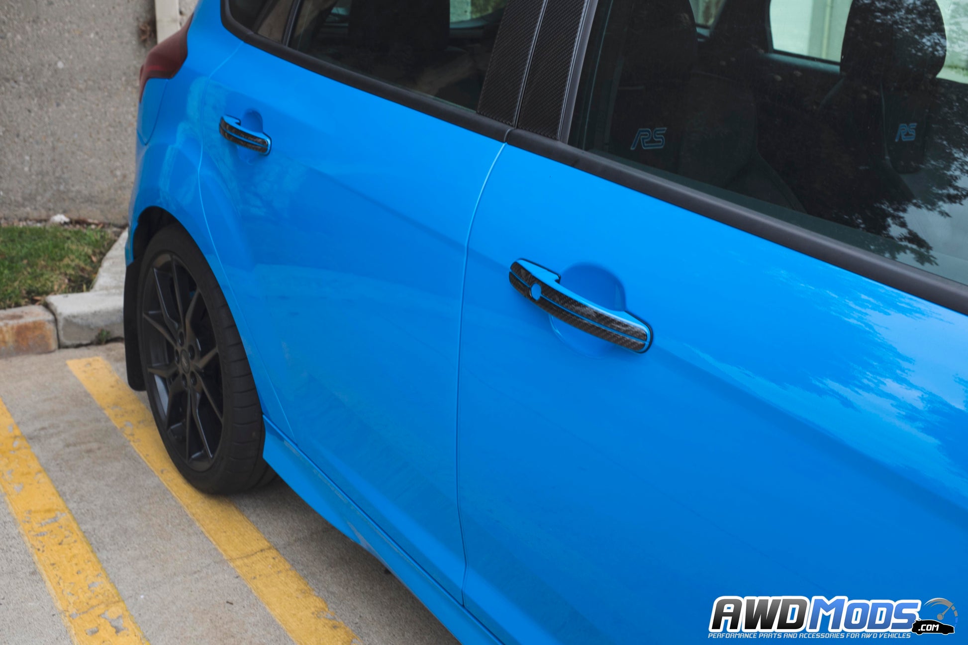 Tufskinz Peel & Stick Carbon Fiber Door Handle Accent Kit for the Ford Focus RS / ST