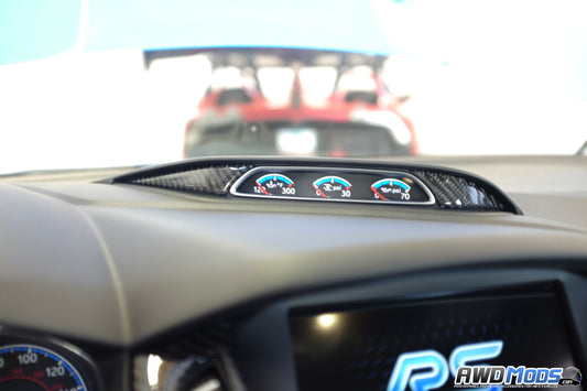 Tufskinz Peel & Stick Carbon Fiber Gauge Cluster Accent Kit for the Ford Focus RS / ST (2 Piece Kit)