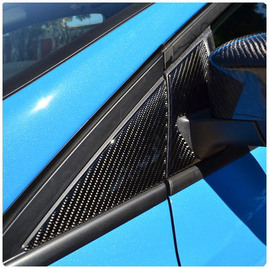 Tufskinz Peel & Stick Carbon Fiber Mirror Flag Accent Kit for the Ford Focus RS / ST (4 Pieces)