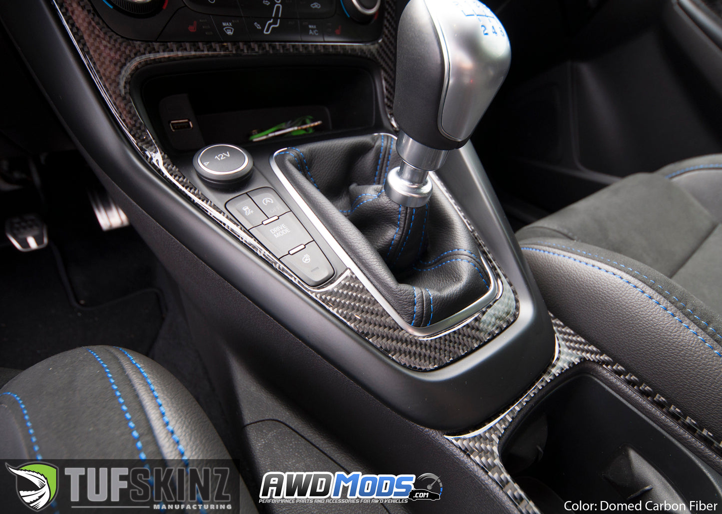 Tufskinz Peel & Stick Carbon Fiber Interior Accent Kit for the Ford Focus RS / ST (10 piece kit)