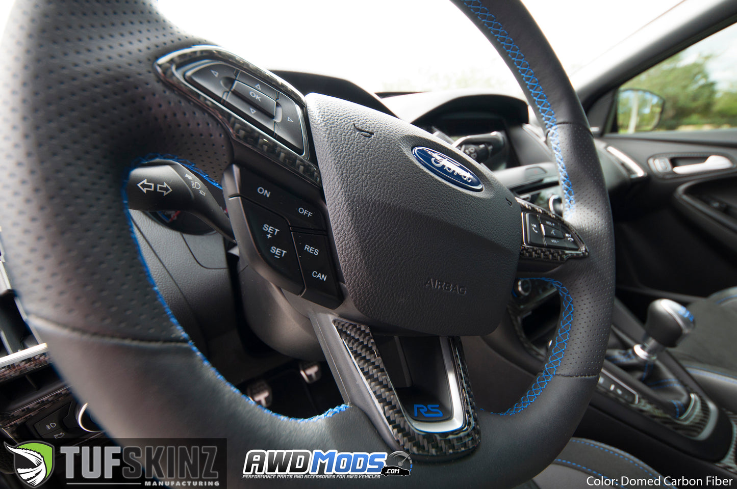 Tufskinz Peel & Stick Carbon Fiber Interior Accent Kit for the Ford Focus RS / ST (10 piece kit)