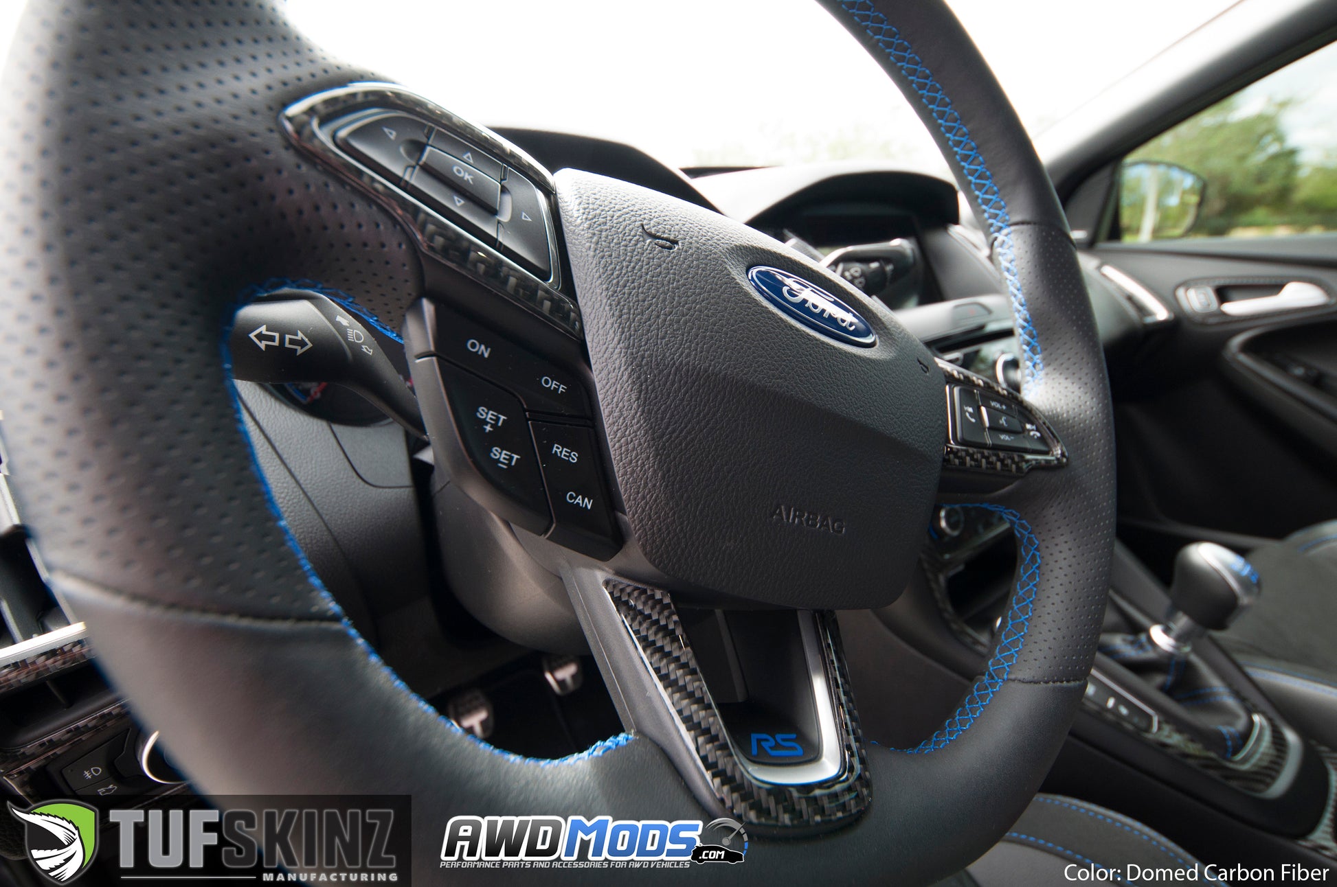 Tufskinz Peel & Stick Carbon Fiber Interior Accent Kit for the Ford Focus RS / ST (10 piece kit)