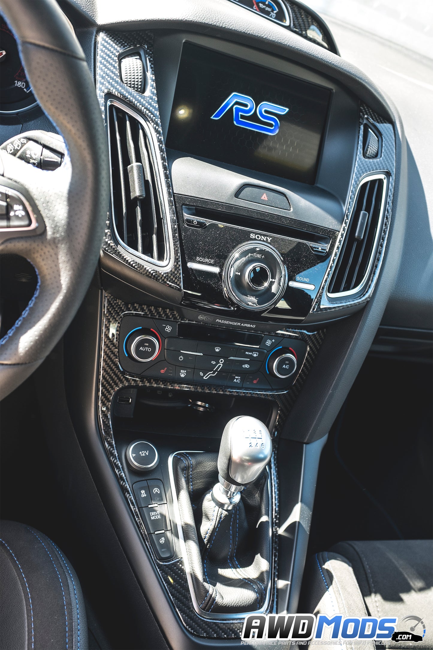 Tufskinz Peel & Stick Carbon Fiber Interior Accent Kit for the Ford Focus RS / ST (10 piece kit)