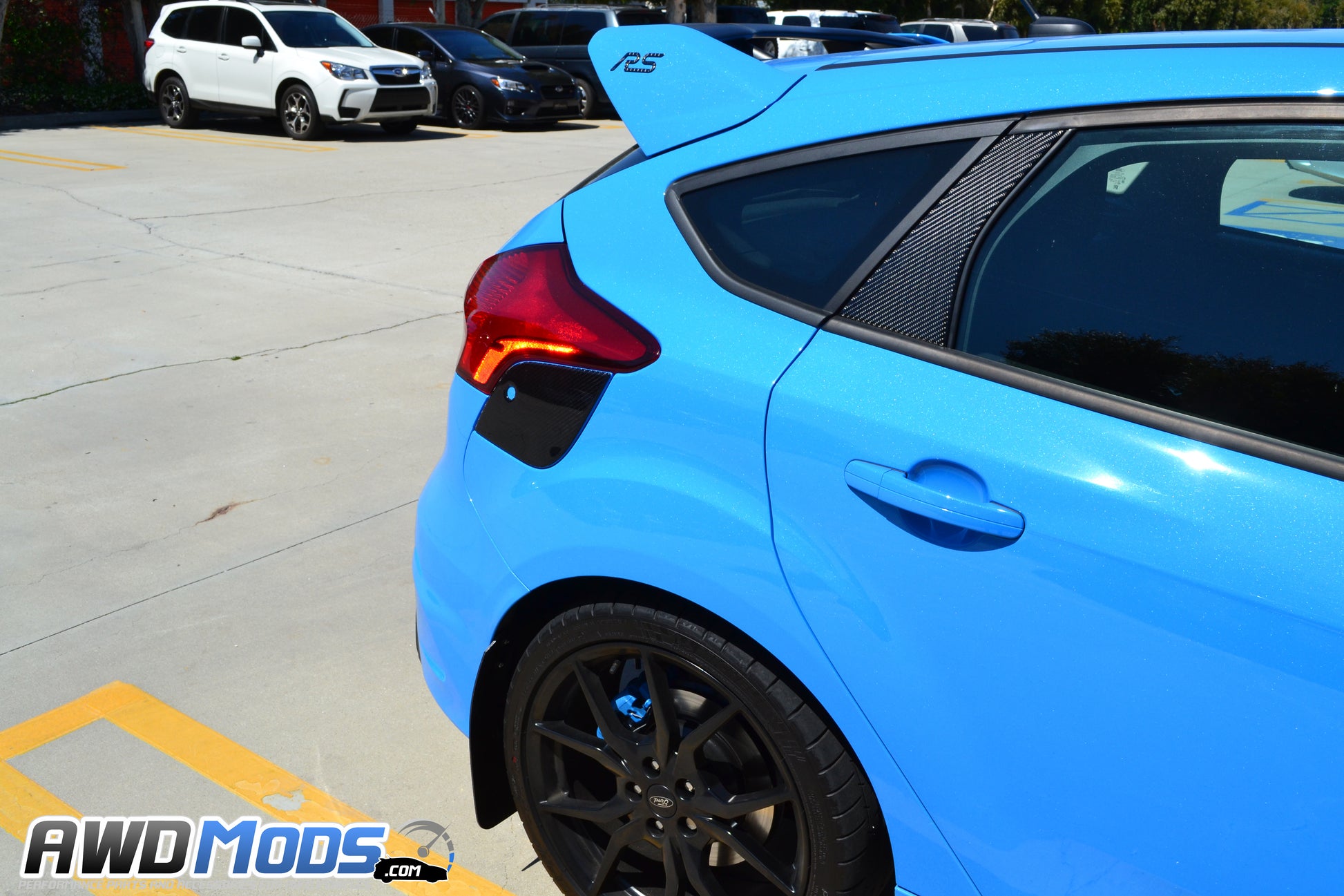 Tufskinz Peel & Stick Carbon Fiber Fuel Door Cover For The Ford Focus RS / ST