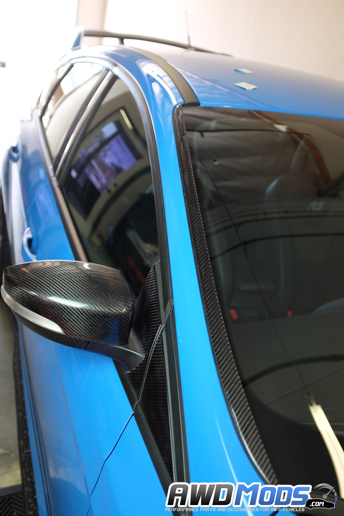 Tufskinz Peel & Stick Carbon Fiber Windshield Trim Accent Kit for the Ford Focus RS / ST (Set of 2)