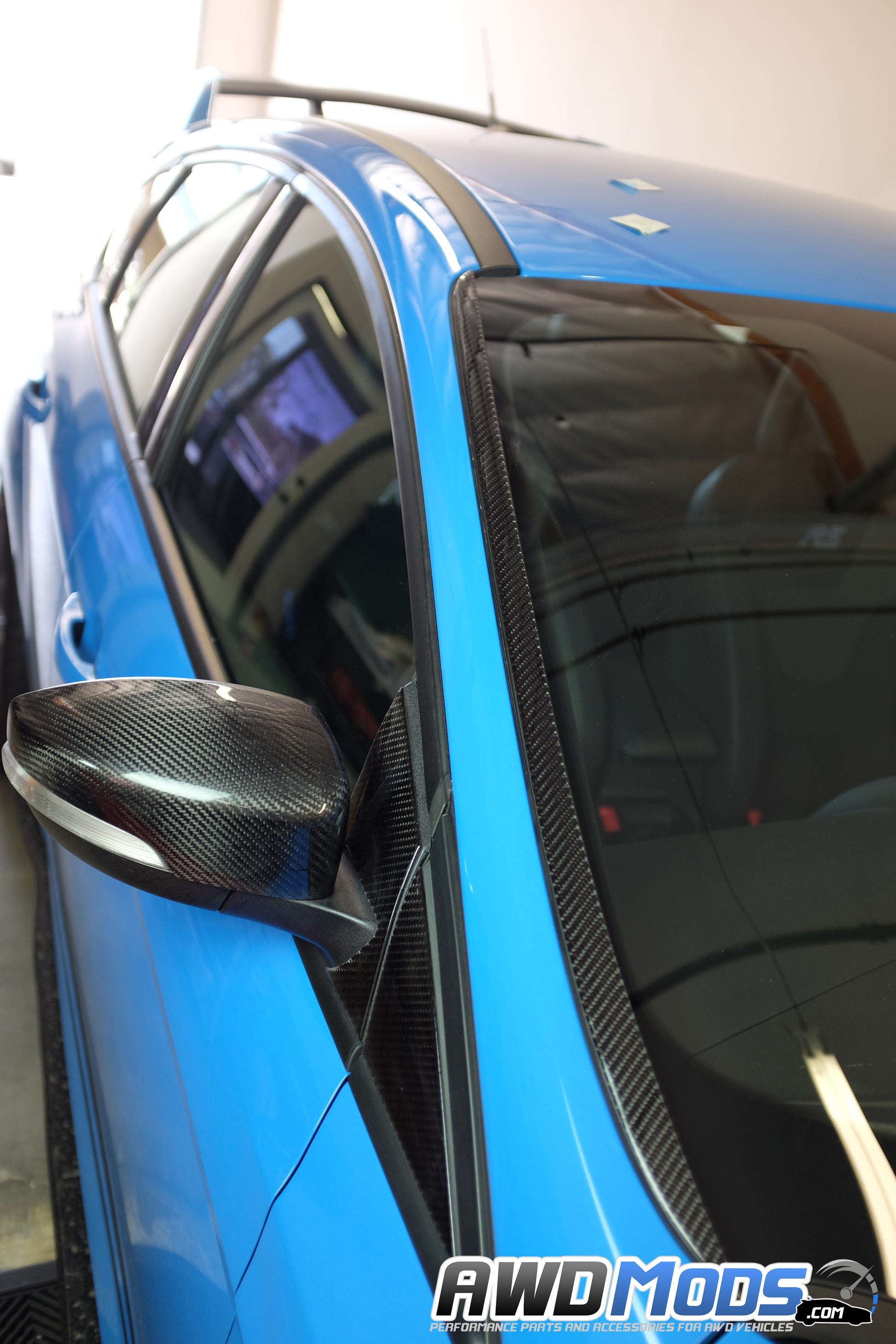 Tufskinz Peel & Stick Carbon Fiber Windshield Trim Accent Kit for the Ford Focus RS / ST (Set of 2)