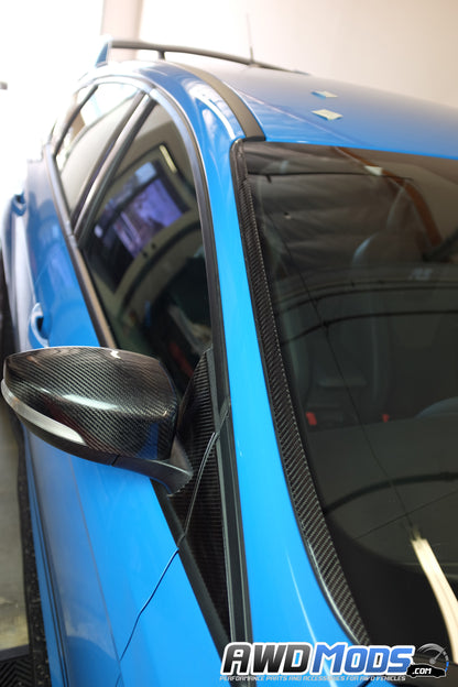 Tufskinz Peel & Stick Carbon Fiber Windshield Trim Accent Kit for the Ford Focus RS / ST (Set of 2)